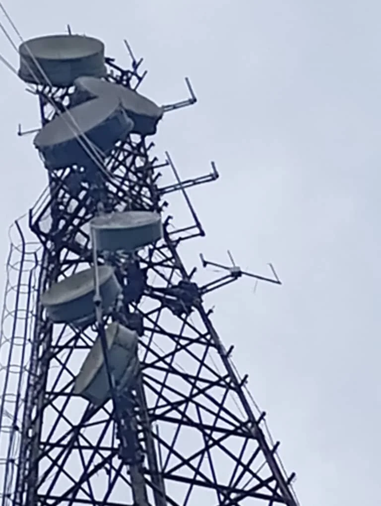Telecommunications tower with multiple installed radio systems